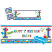 Picture of ALL ABOARD 1ST BIRTHDAY GIANT BANNER
